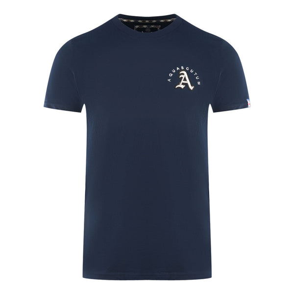 Aquascutum London Embroidered A Logo Navy Blue T Shirt