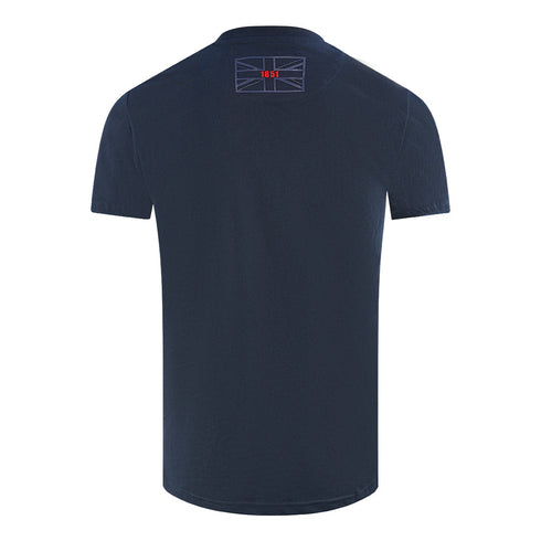 Aquascutum Script Logo Navy Blue T Shirt