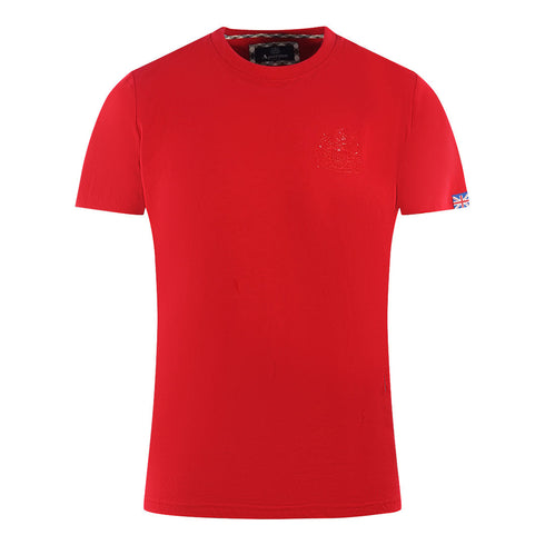 Aquascutum London Tonal Aldis Logo Red T Shirt