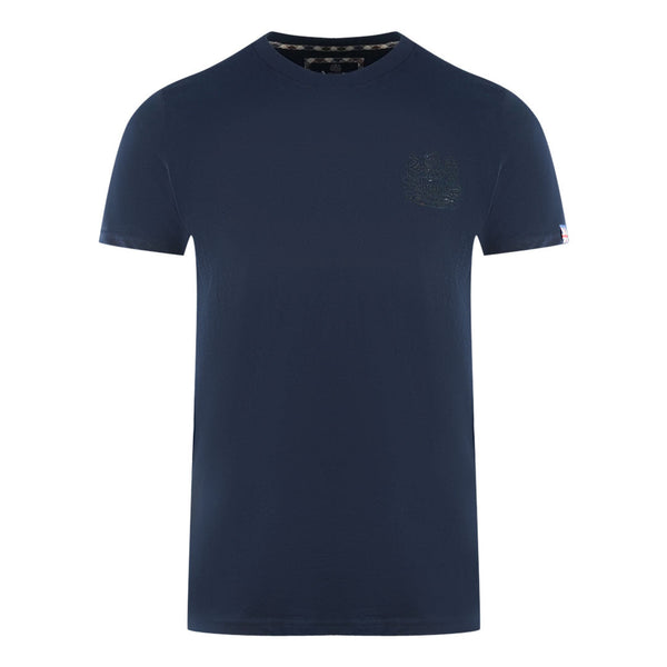 Aquascutum London Tonal Aldis Logo Navy Blue T Shirt