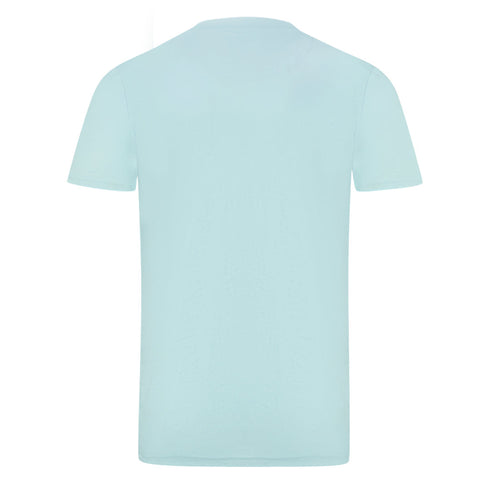 Aquascutum Brand Embossed Logo Sky Blue T-Shirt S