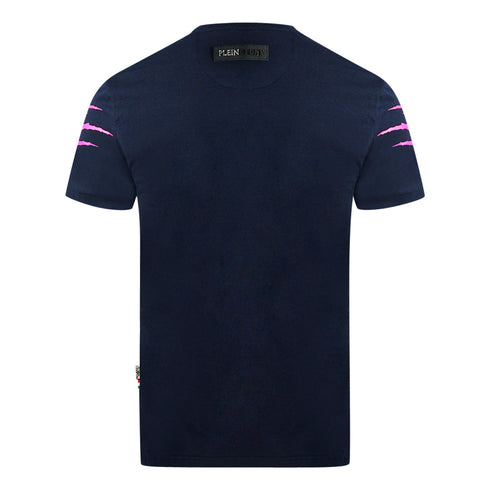 Philipp Plein Sport Tiger Scratch Navy Blue T Shirt