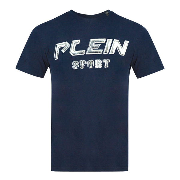 Philipp Plein Sport Black 3D Logo Navy Blue T Shirt