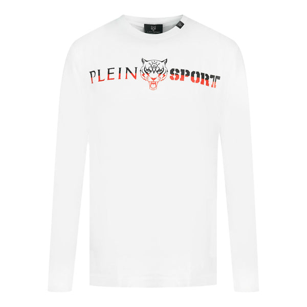 Plein Sport Bold Split Logo White Long Sleeved T-Shirt S