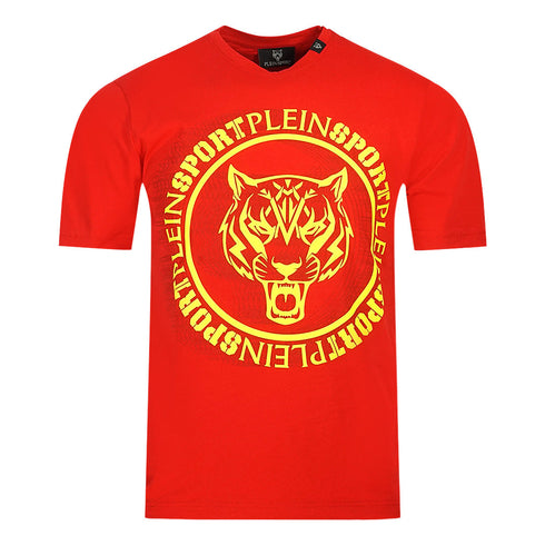 Plein Sport Scribble Layer Logo Red T Shirt