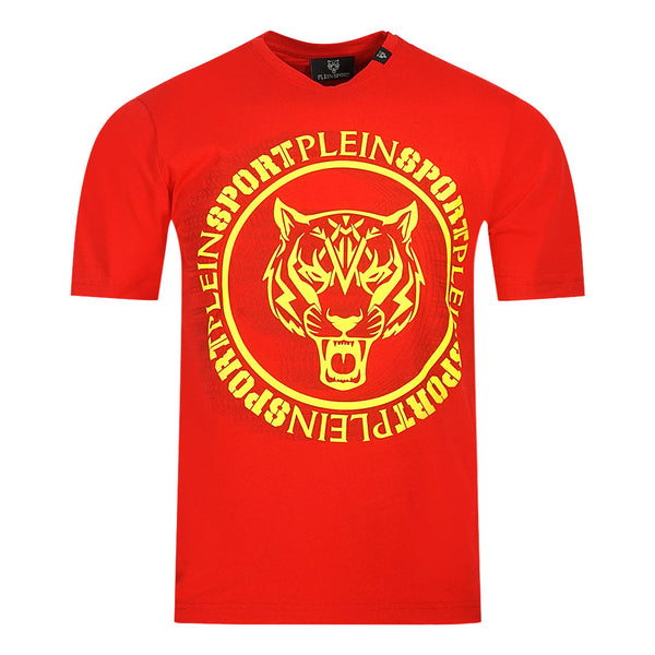 Plein Sport Scribble Layer Logo Red T Shirt