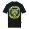 Plein Sport Yellow Scribble Layer Logo Black T Shirt