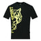 Philipp Plein Sport Yellow Bold Split Logo Black T Shirt 1