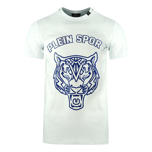Plein Sport Large Stencil Tiger Logo White T Shirt