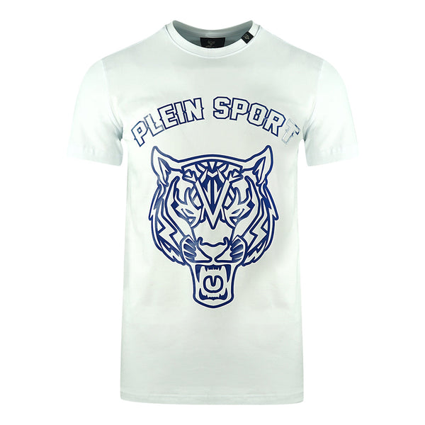 Plein Sport Large Stencil Tiger Logo White T Shirt