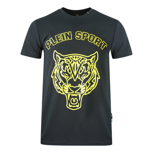 Plein Sport Large Stencil Tiger Logo Navy T Shirt