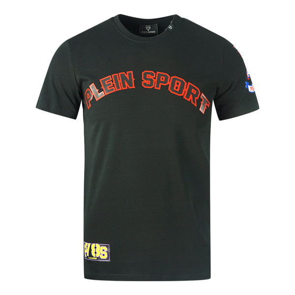 Plein Sport Multi Colour Logos Black T Shirt