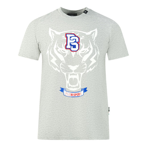 Plein Sport Ps Tiger Logo Grey T Shirt