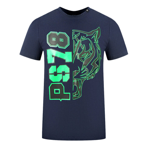Plein Sport Ps78 Design Logo Navy Blue T Shirt