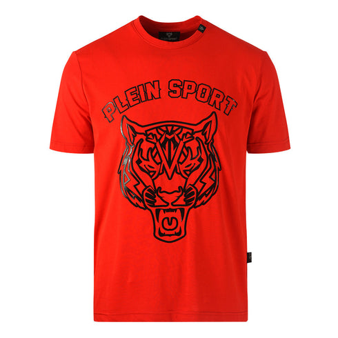 Plein Sport Tiger Head Logo Red T-Shirt TIPS127