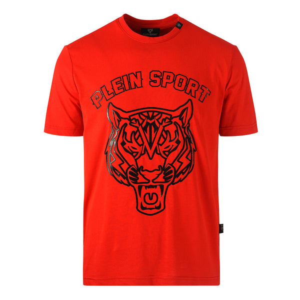 Plein Sport Tiger Head Logo Red T-Shirt TIPS127