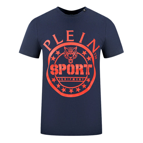 Plein Sport Large Circle Logo Navy Blue T Shirt