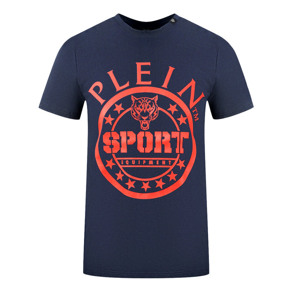 Plein Sport Large Circle Logo Navy Blue T Shirt