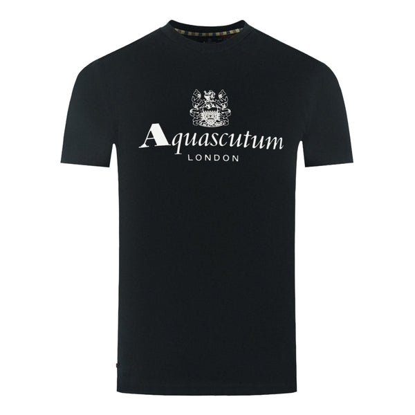 Aquascutum London Aldis Brand Logo Black T Shirt
