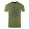 Aquascutum Large Bold London Aldis Brand Logo Army Green T Shirt
