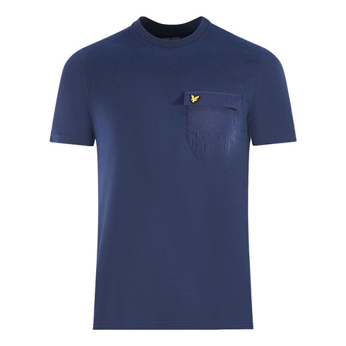 Lyle Scott Nylon Pocket Blue T Shirt