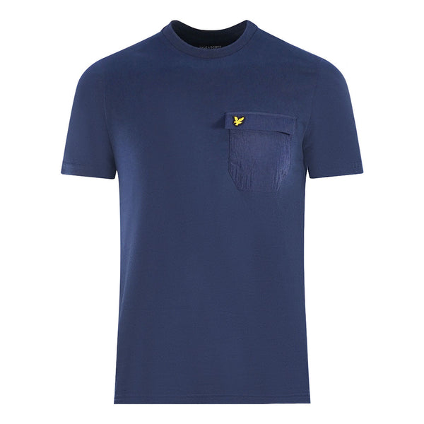 Lyle Scott Nylon Pocket Blue T Shirt