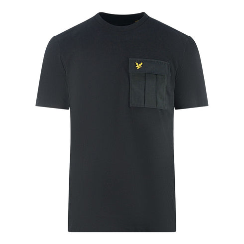 Lyle Scott Ripstop Pocket Black T Shirt