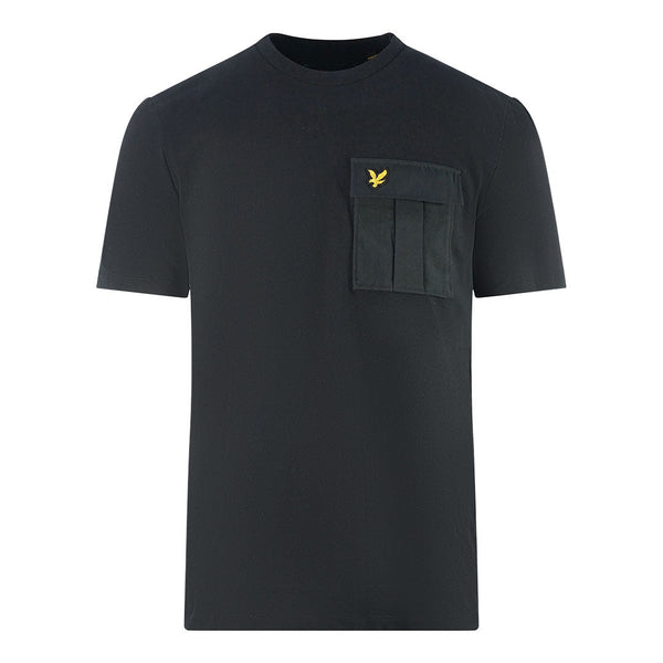 Lyle Scott Ripstop Pocket Black T Shirt