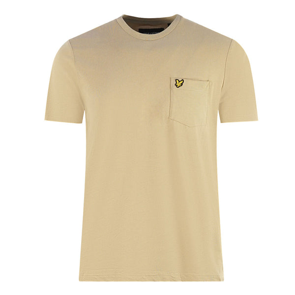 Lyle Scott Chest Pocket Brand Logo Beige T Shirt