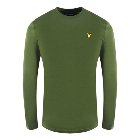 Lyle Scott Brand Logo Long Sleeve Woodland Green T Shirt