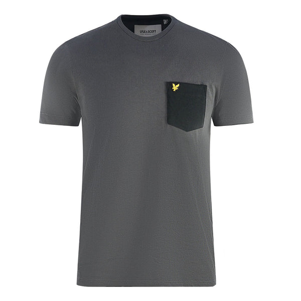 Lyle Scott Contrast Pocket Dark Grey T Shirt