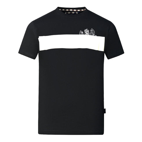 Aquascutum Block Aldis Logo Black T Shirt