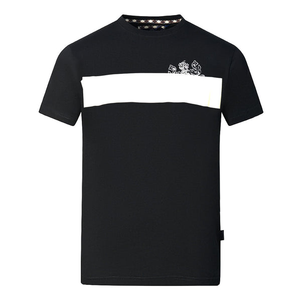 Aquascutum Block Aldis Logo Black T Shirt