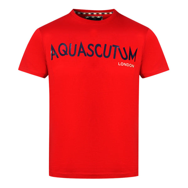 Aquascutum Distorted Logo Red T Shirt
