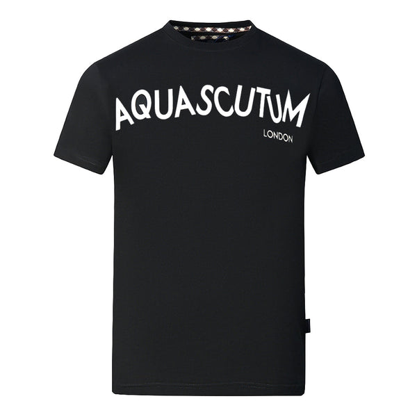 Aquascutum Distorted Logo Black T Shirt - Style Centre Wholesale