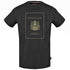 Aquascutum Gold London Logo Black T Shirt