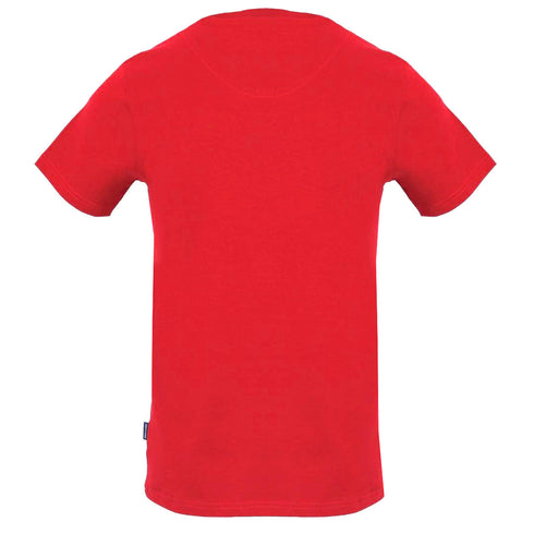 Aquascutum Block Brand Logo Red T Shirt
