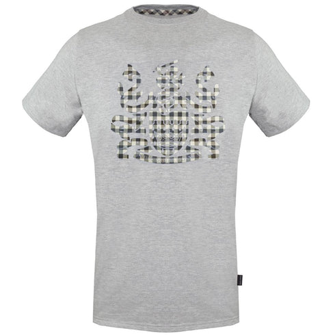 Aquascutum Check Aldis Crest Grey T Shirt