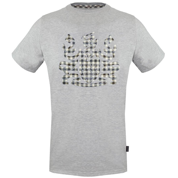 Aquascutum Check Aldis Crest Grey T Shirt