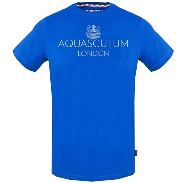 Aquascutum Bold London Logo Blue TShirt TSIA126 81