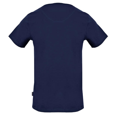 Aquascutum Bold London Logo Navy T Shirt TSIA126 85