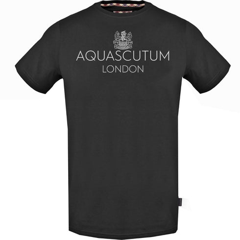 Aquascutum Bold London Logo Black T Shirt