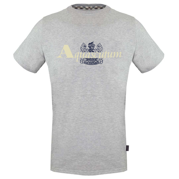 Aquascutum Brand Aldis Logo Grey T Shirt