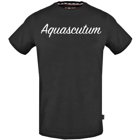 Aquascutum Signature Logo Black T Shirt