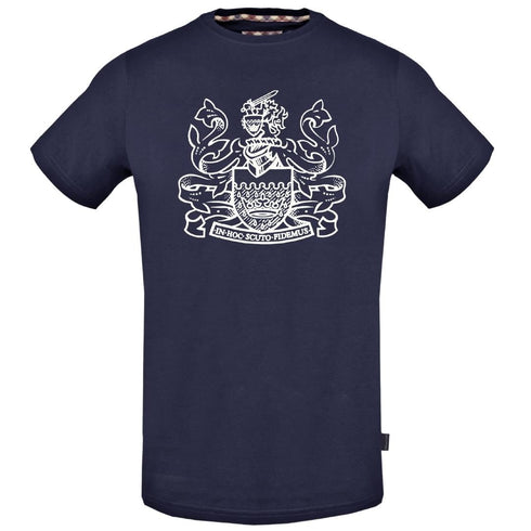 Aquascutum Aldis Crest Navy Blue T Shirt