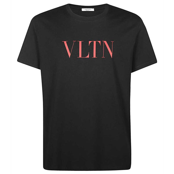 Valentino Red Vltn Print Logo Black T Shirt
