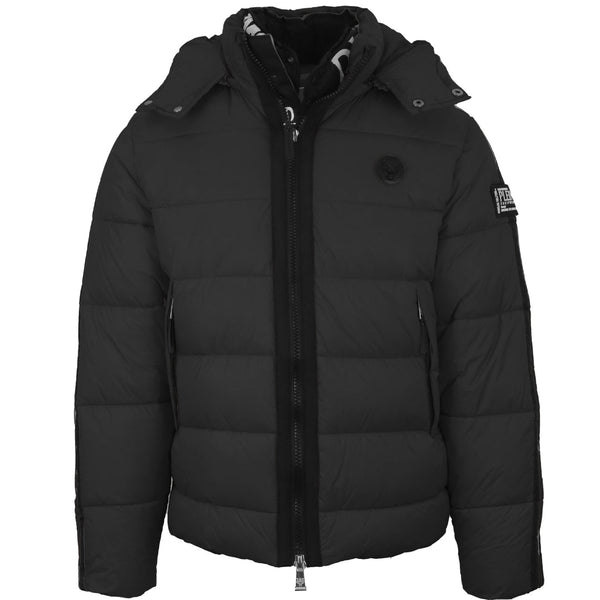 Plein Sport Padded Small Circular Logo Black Jacket - Style Centre Wholesale
