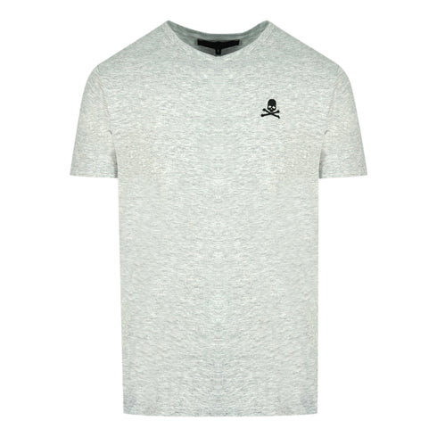 Philipp Plein Skull And Crossbones Logo Grey Underwear V Neck T Shirt