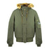 Diesel W Jame 21 Faux Fur Trimmed Green Bomber Jacket