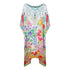 Inoa White Floral 1947 Multi Coloured Floral Short Box Kaftan Cover Up